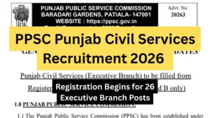 PPSC Punjab Civil Services Recruitment 2026