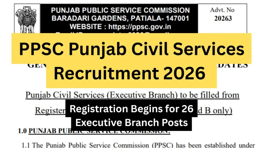 PPSC Punjab Civil Services Recruitment 2026