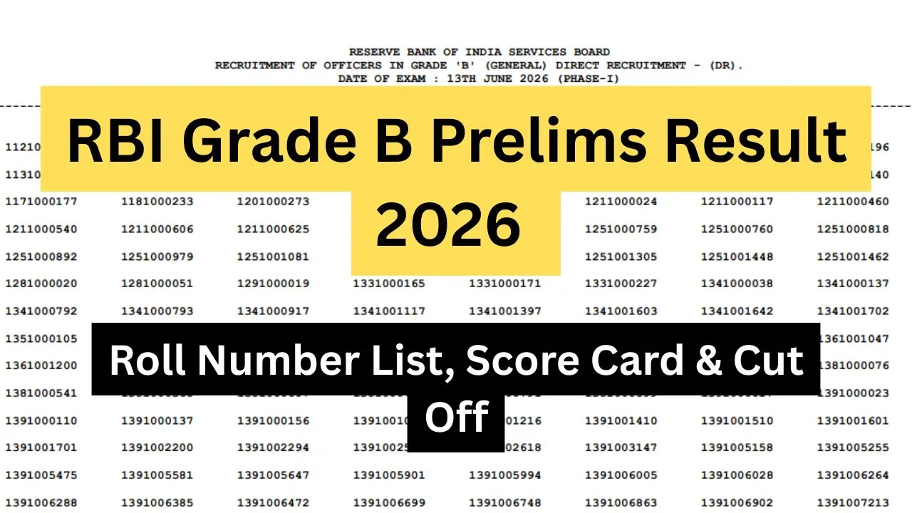 RBI Grade B Prelims Result 2026