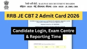 RRB JE CBT 2 Admit Card 2026