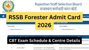 RSSB Forester Admit Card 2026